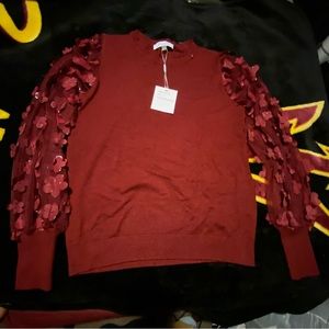 Sioni Mesh Sleeve Sweater